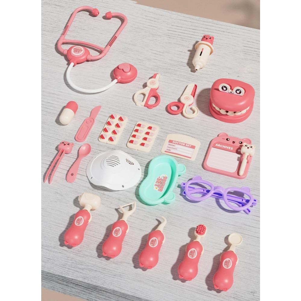 Medical Toy Children's Play House Plastic Simulation Dentist Set Pretend Role Play Toy Brushing Teeth Model Stethoscope Gifts