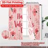 2D Flat Printing  2pcs Floral Valentines Popular Minimalist Curtains Semi-Sheer Curtains Thermal Insulation   and Room Darkening