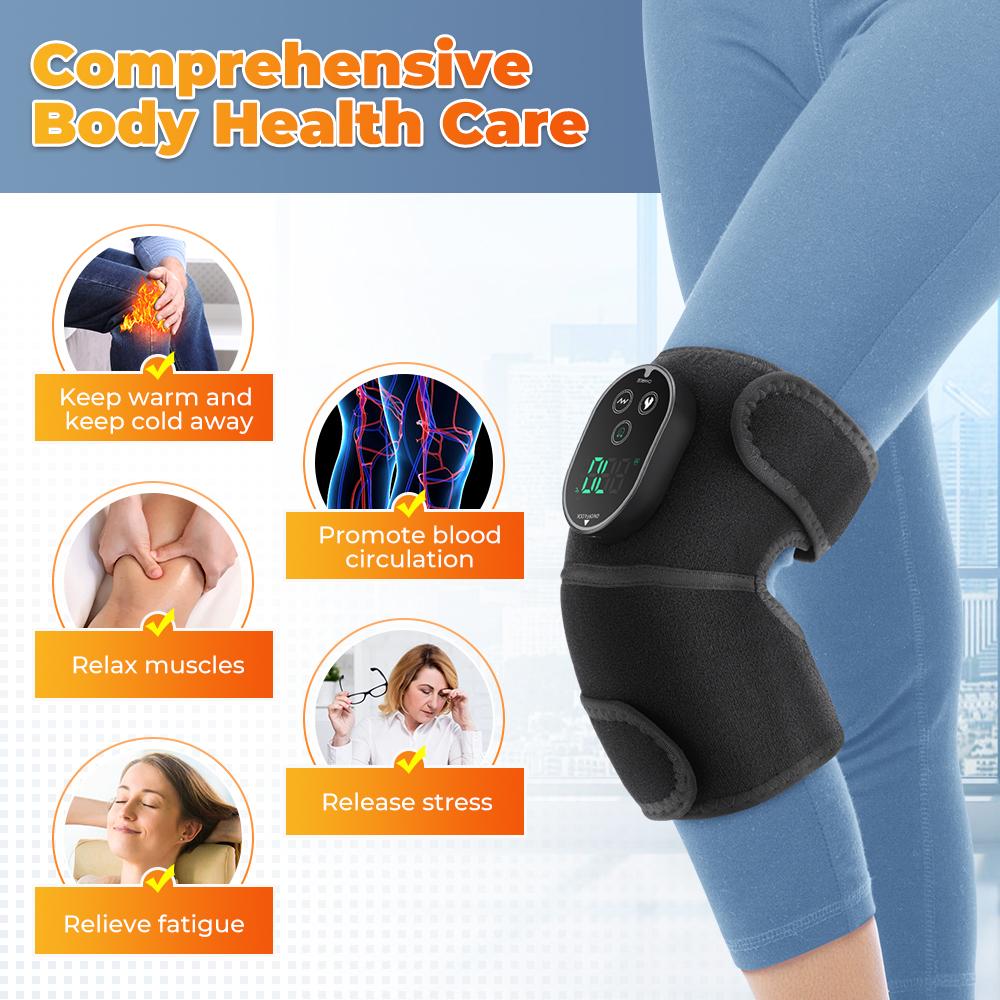 Electric Heating Massage Knee Pad Wireless Knee Massager Hot Compression Heated Leg Joint Muscle Relaxing Knee Pad