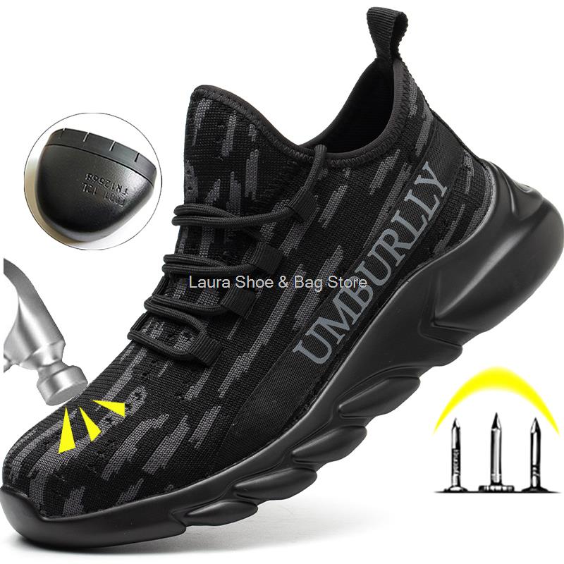 Sapatos de Segurança Femininos da Moda Novos Sapatos de Trabalho Leves com Biqueira de Aço Homem Mulher Botas de Segurança para Trabalho Calçado de Proteção para Construção Feminino