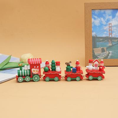 Lovely Christmas Decoration For Home Little Train Wooden Train Decor Christmas Ornaments New Year Supplies