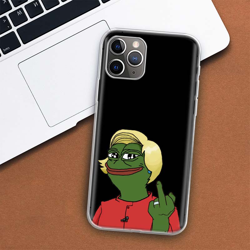 

Чехол для телефона с милыми лягушками и грустным Пепе для Apple iPhone 11 12 13 14 Pro 7 XR X XS Max 6 6S 8 Plus + Mini 5 SE, мягкий чехол с принтом iPhone 7 Plus