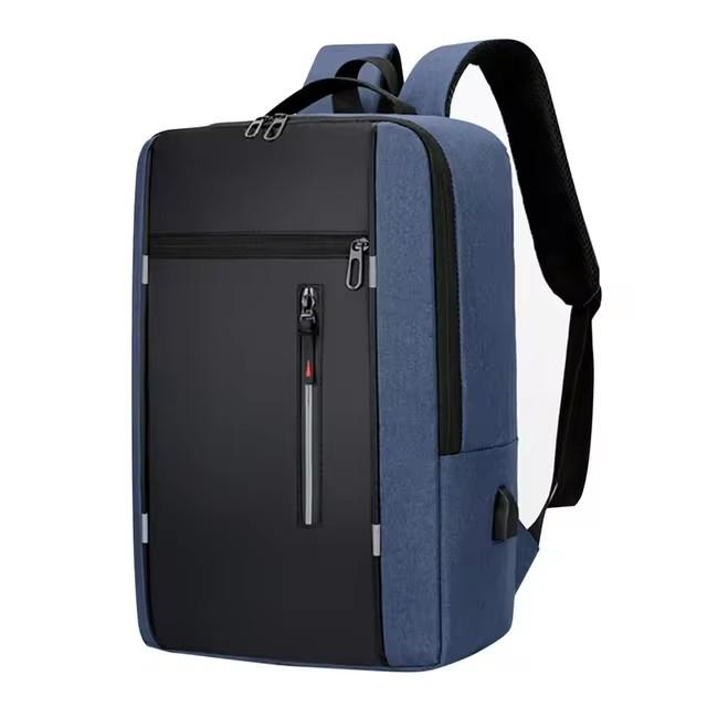 Men's Waterproof USB School Backpack Oxford Cloth 15.6 Inch Laptop Backpack Stylish Unisex Business School Back Pack