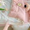 Princess Bedding Set Ruffle Lace Quilt Cover Romantic Bedclothes Woman Girls Home Decor Duvet Cover Set Korean Style Floral