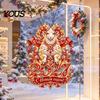 Removable Glass Stickers 2027 Year of Sheep Static Window Clings, Flame Zodiac Stickers, Seasonal Decorations Russian New Holiday Decorations,