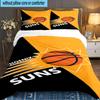 Suns Basketball Artwork 3pcs Bedding Set,Including 1pc Duvet Cover And 2pcs Pillowcases Perfect Gift for Christmas,Ideal for Bedroom, Dormitory