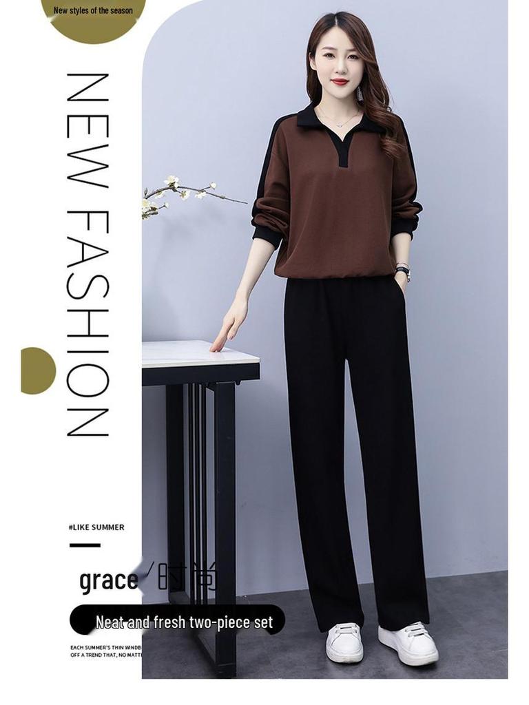 2024 Women's Fashionable Two-Piece Sportswear Set - Stylish, Age-Reducing Autumn Collection