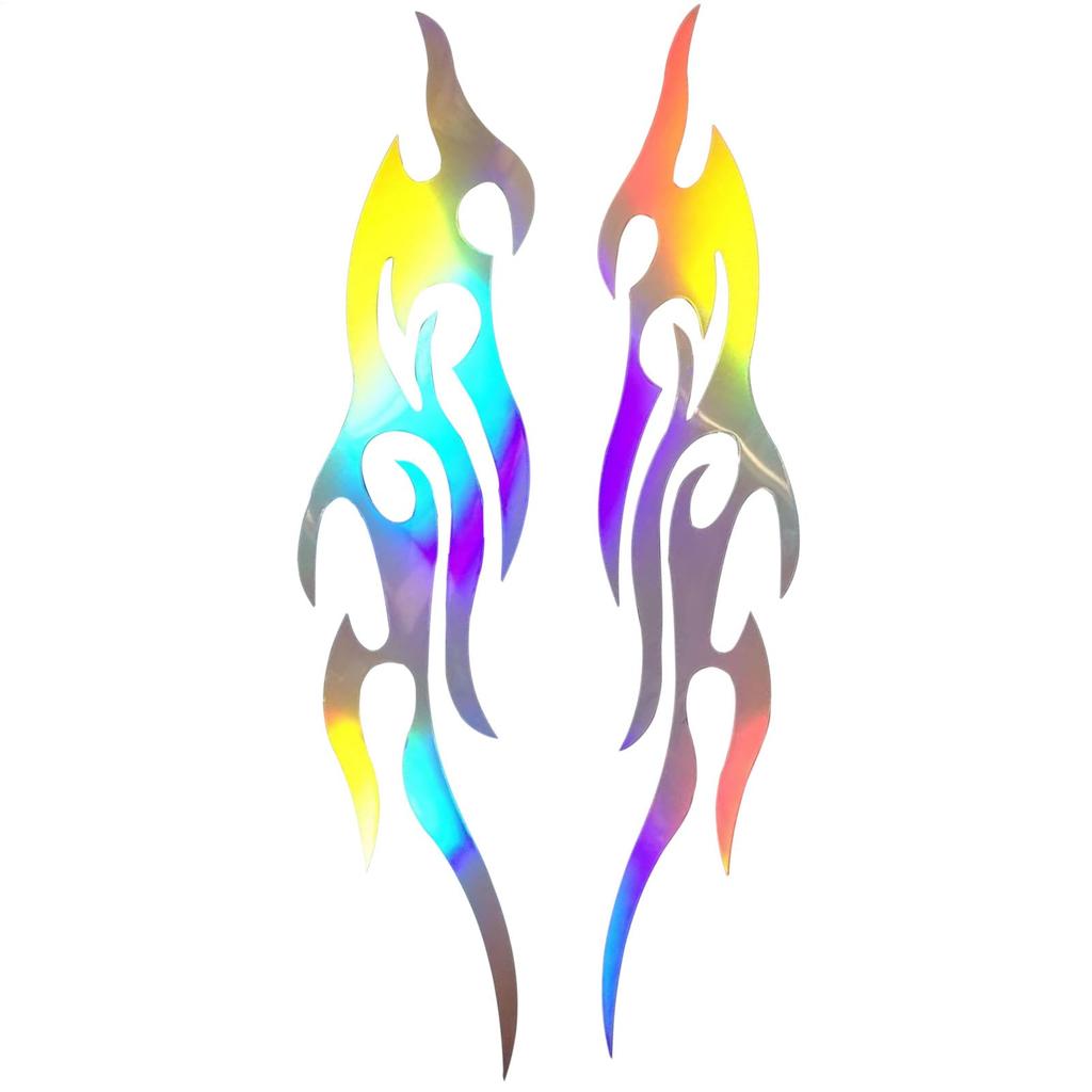 Yuemeuy Motorcycle Stickers | Flame Stickers - 2 Pack Waterproof Emblem for Suitcase Tall Box Golf Cart Bumper Boat