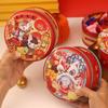 1Pieces Year Of The Horse Tinplate Round Candy Tin Can Large Empty Metal Baking Cookies Storage Case Outdoor Tableware