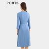 Ports Women's ALQ9D039TFB008 Round Neck Midi Dress