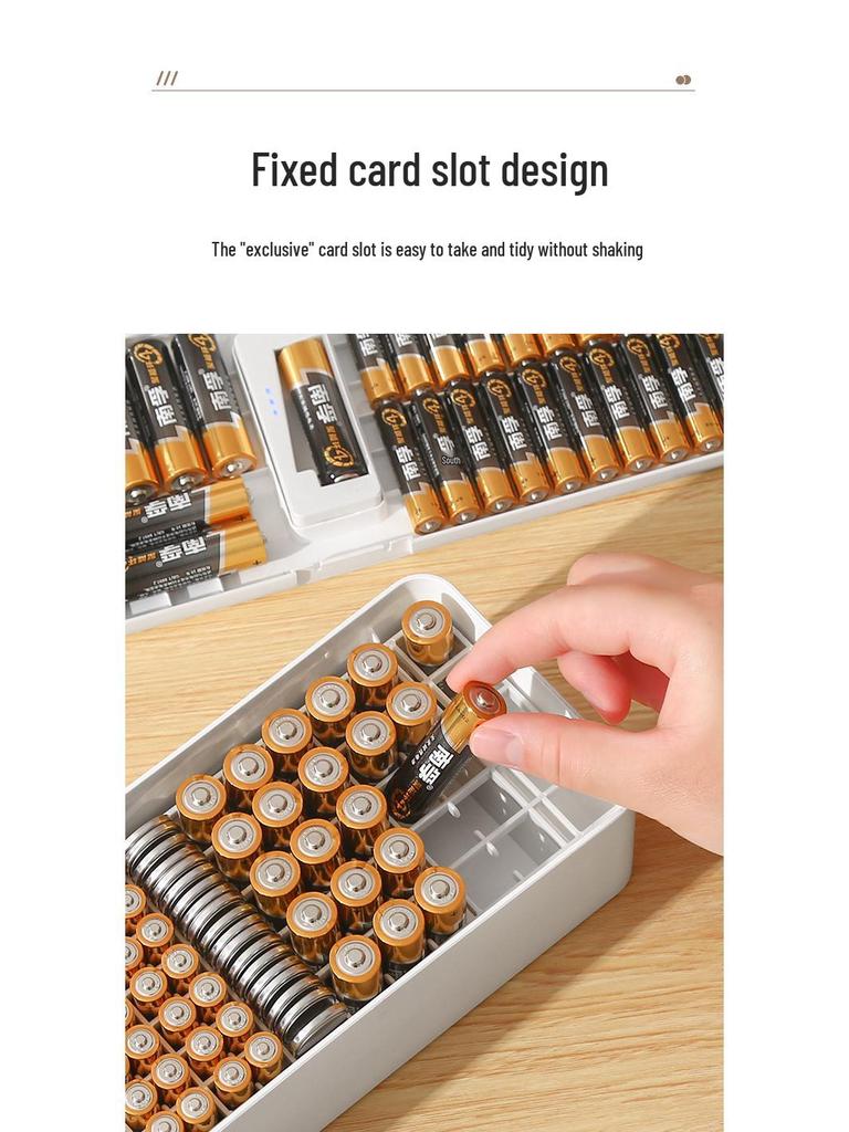 Battery & Cable Organizer: Stores AA/AAA, Camera Chargers, Plugs, Cables - Perfect for Desktop Organization