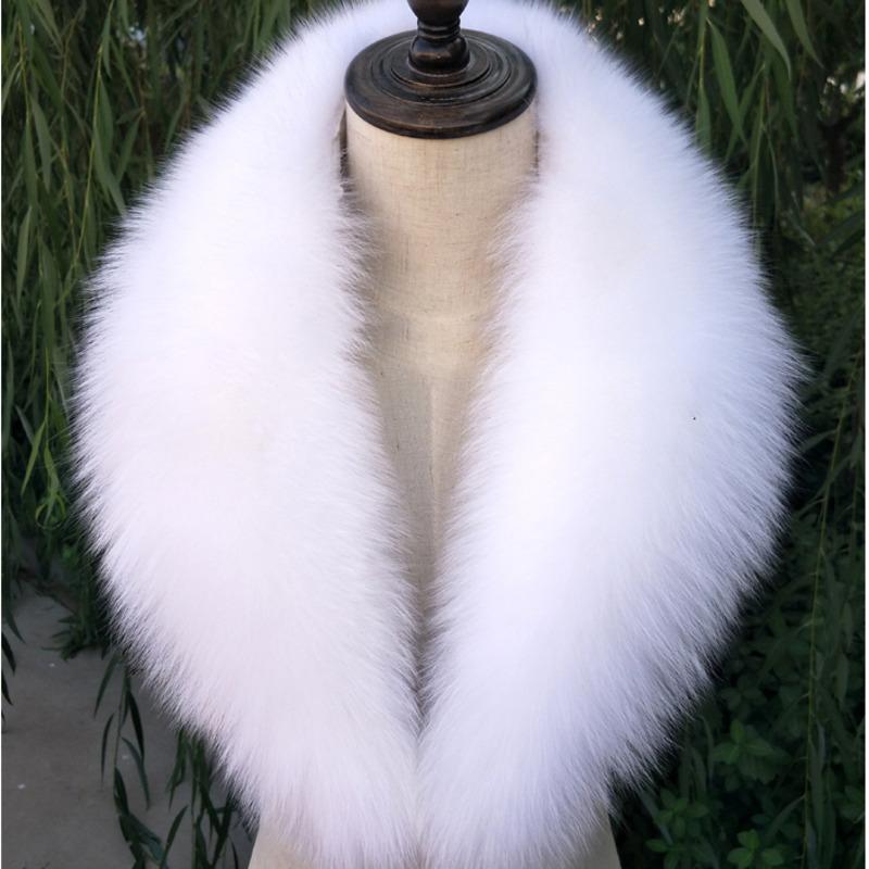 Real Fox Fur Collar Women Winter Natural Fur Scarf Fluffy Fur Shawls For Women Collars Men Coat Large Size Neck Warmer Scarves