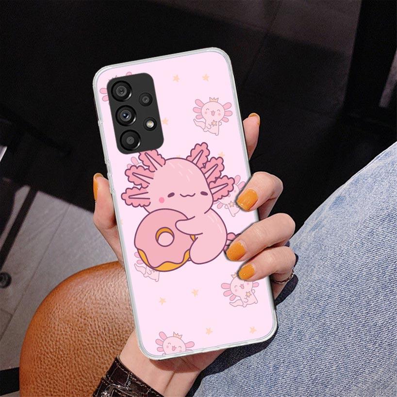 

Cute Axolotl Kawaii Phone Case For Samsung Galaxy A52 A32 A22 A12 A51 A31 A50S A30S A20S A10S Note 20 Ultra 10 Plus S10 A72 A71 Samsung Note 10 Plus