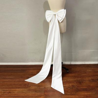 Detachable Satin Big Bow Belt with Long Tail – Elegant Bridal Waist Accessory for Wedding, Party & Stage Performance