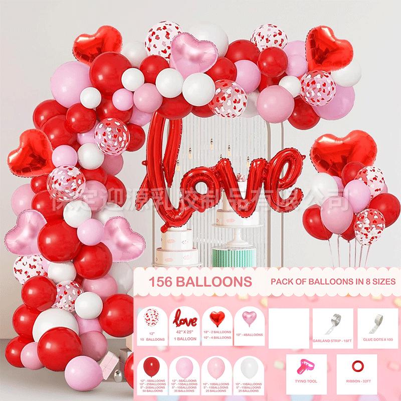 Red Pink Balloon Set for Weddings, Openings, and Event Arch Decorations
