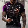 Horror Skelett T-Shirt Herren 3D Knochenprint Grusiges Grafik-T-Shirt Übergroß Kurzarm Streetwear Mode Oberteile Freizeitkleidung