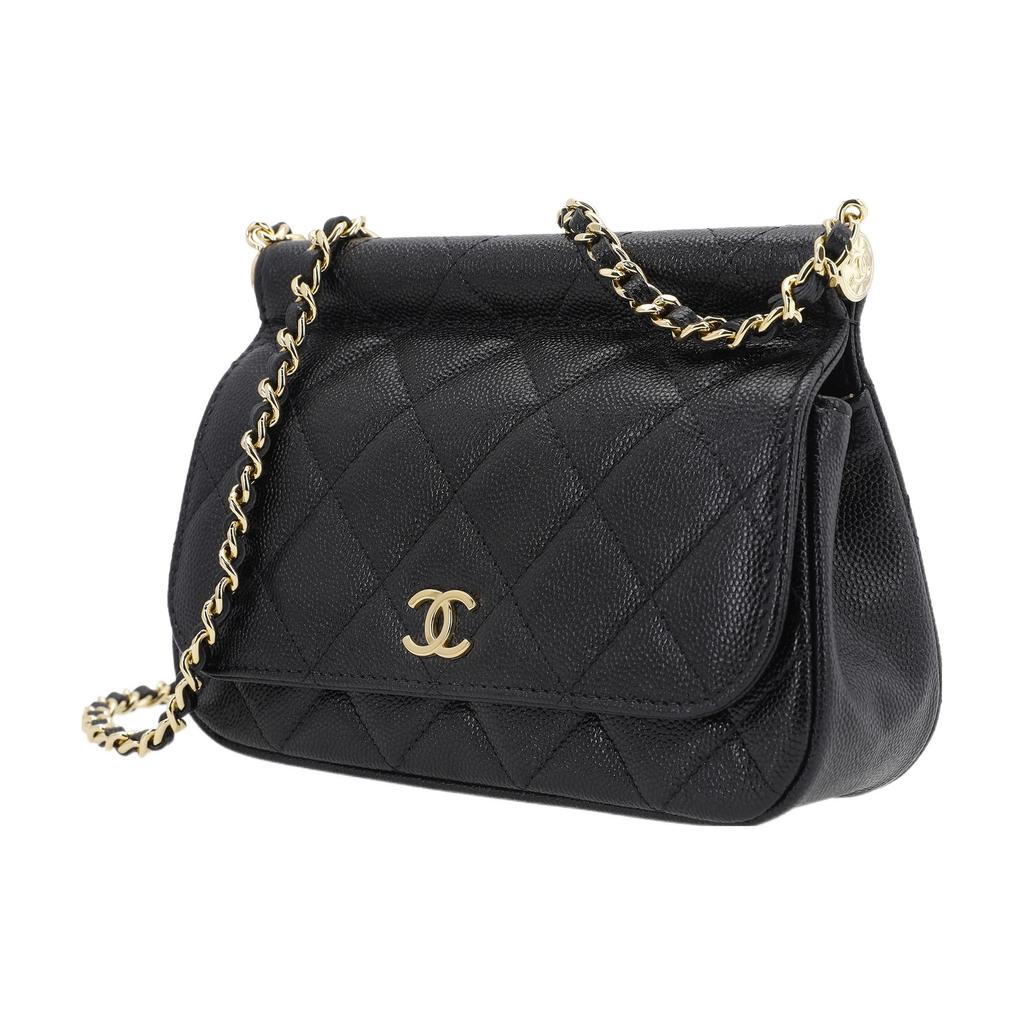 Chanel Grain Calfskin Crossbody Bag, Shoulder Bag Women's Black AP3008-B09159-94305