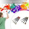 Painting Brushes 4 Piece Set Professional Grade Nylon Hairs Smooth Color Layering Ergonomic Non Slip Handle