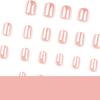 2024 Hot Pink Short Square Wearable False Nail Tips - Internet Celebrity Style
