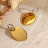 Youthway Charm Fashion Stainless Steel Gold& Color Oval Pendant Earrings For Women Waterproof Anti Allergic Jewelry