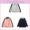 Felpa Ricamata con Lettera Vintage Primaverile per Ragazze con Collo Polo per Uso Casual
