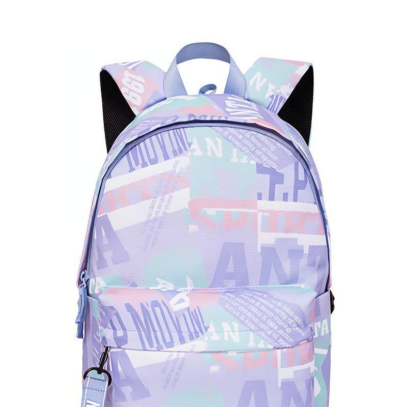 Anta Lightweight Sports Trend Zipper Backpack For Middle And High School Students Unisex Backpack Light-Mist-Purple 192148151-5