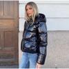 Solid Zipper Drawstring Puffer Jacket Quilted Water Resistant Loose Winter Warm Women Outerwear Daily Causal Coat