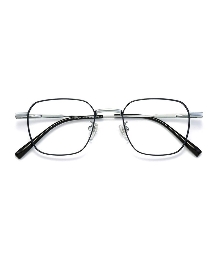 Lingkeonpeuleim Bt021 Titanium Eyeglass Frame Silver Black