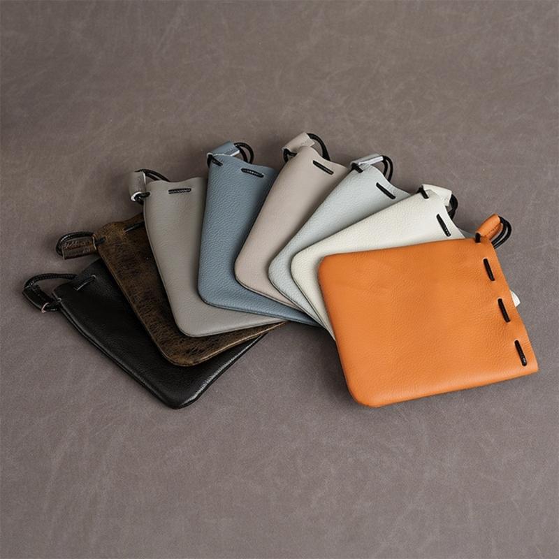 Genuine Leather Jewelry Pouch Soft Protective Bag For Necklaces Earrings Gift Packaging Customizable Size Color