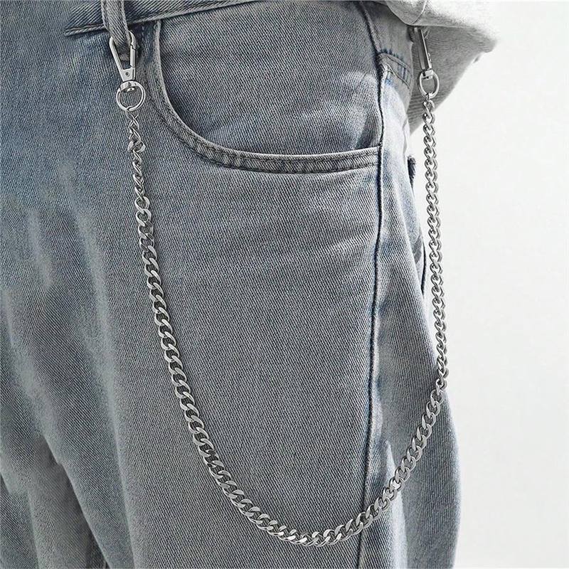 1pc Men's Fashion Punk Style Minimalist Stainless Steel Pant Chain Accessory for Daily Wear