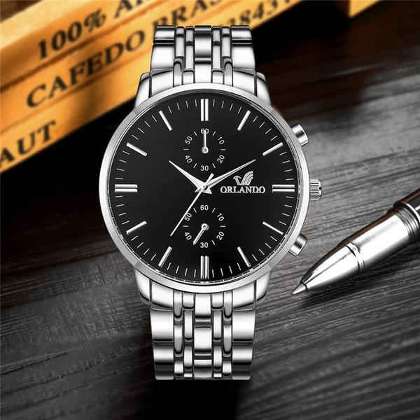 OOZOO Orologio Da Uomo Con Cinturino In Maglia Milanese - Cassa 42 Mm, Vetro Minerale, Movimento Quarzo Giapponese, Argento/Bianco