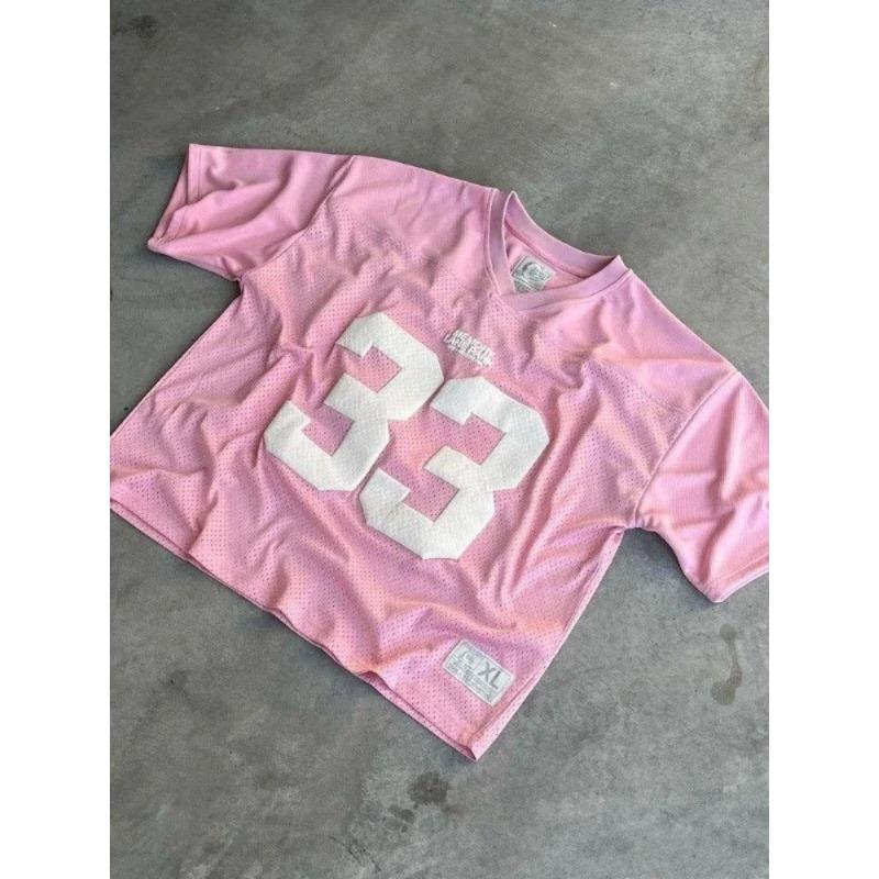 HOUZHOU Y2k Vintage Letter Print T-Shirts Women Harajuku Hip Hop Sports Tees American Retro Oversized Casual Streetwear T-Shirts