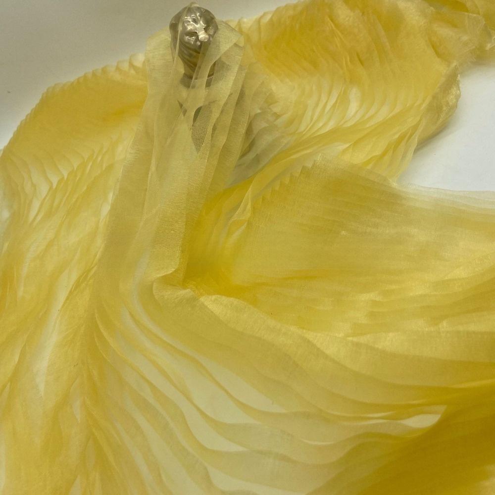 150cm X 1 Yard Organza Pleated Fabric Hardnet Texture Colorful Two-color DIY Clothing Fabric Pleated Decoration Gradient Color