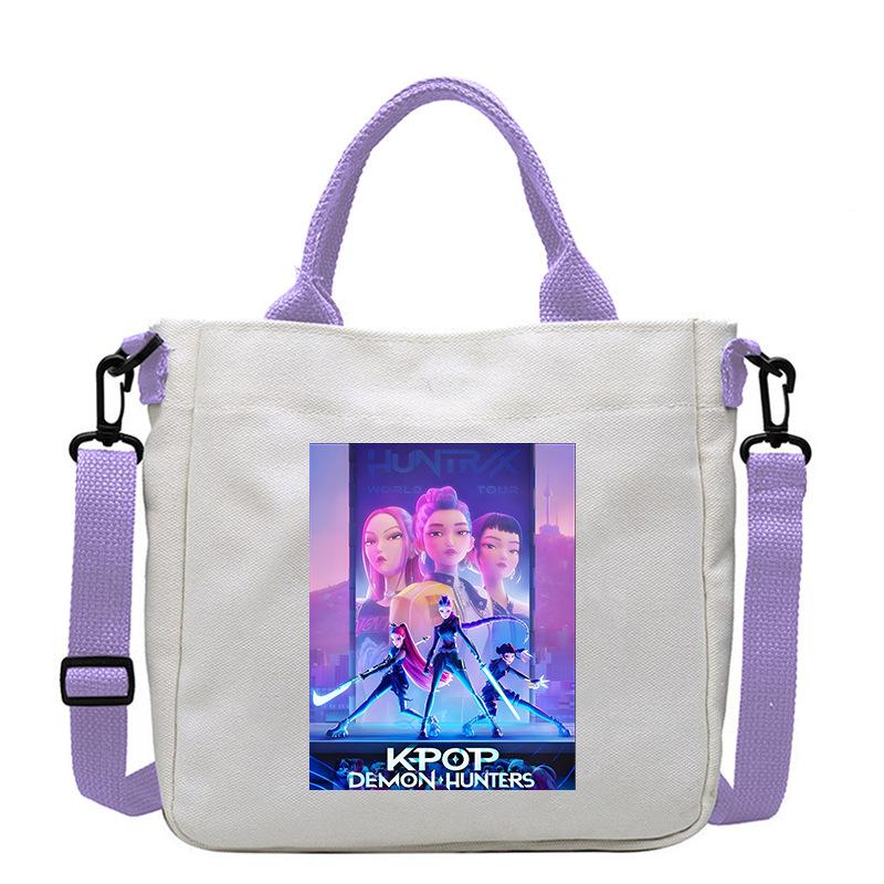 Horký prodej KPOP Dívčí skupina Demon Hunter Tištěná plátěná taška Módní dámská dojížděcí taška přes rameno crossbody