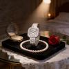 Modern Ladies Jewelry Watch With Alloy Band And Crystal Embellishments For Formal Wear