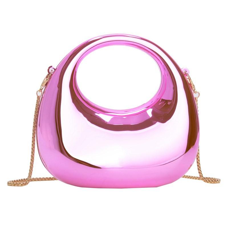 Spring and summer fashion chain mini bag, crescent moon acrylic bag, lipstick change, children's bag, messenger bag.