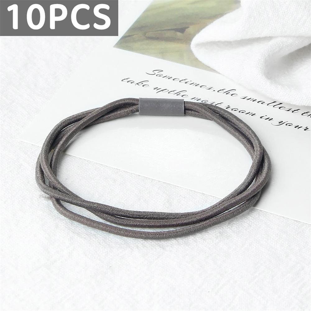 10pcs Simple Multi Loop Hair Bands Women Basic Solid Color Rubber Band Hair Accessories Headband Holder Scrunchies Gift for Girl
