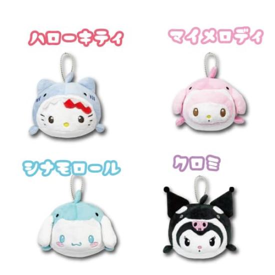 Hatayama Shoji Sanrio Daifuku-shaped Mascot Pouch, Sea Creatures, Kuromi, Approx. H7.5 X W10cm, Product Number: 63203238