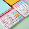 6Pcs/set Kawaii Heart Stamp Highlighter Charming Candy Colors Drawing Painting Art Marker Pen School Supplies Korean Stationery
