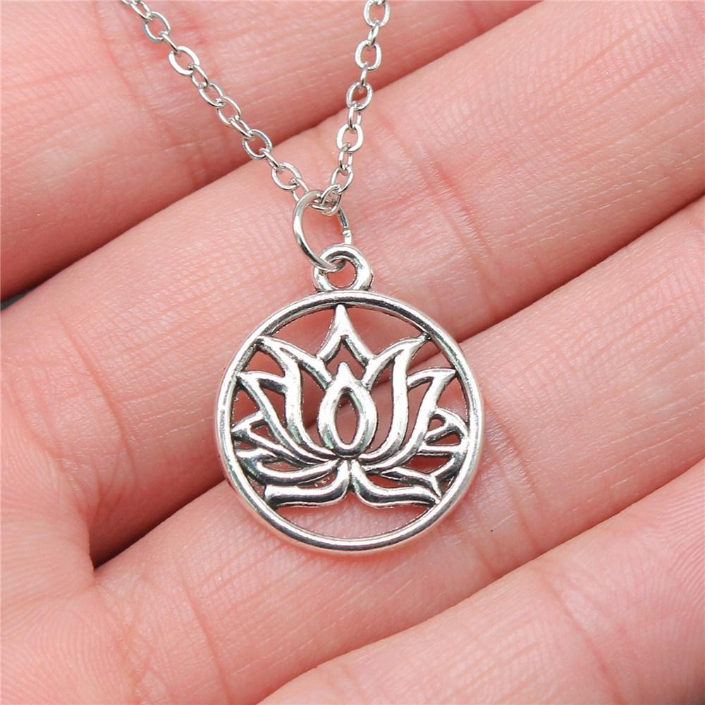 Tree of Life Plant Growth Pendant Antique Silver Metal Girls Choker Necklace Trendy Boho Gift