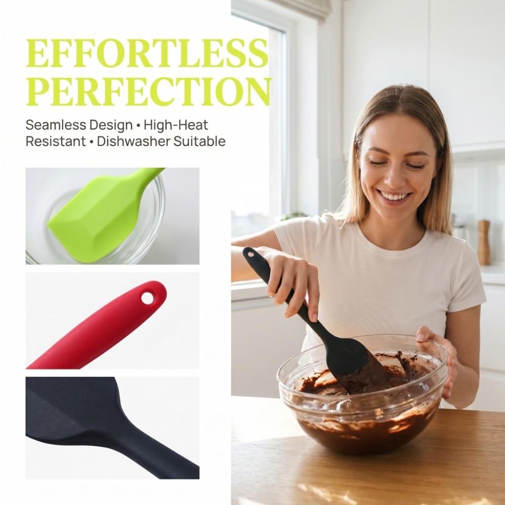 2pcs Long Handle Silicone Spatula Silicone Baking Spatula Set Silicone Butter Spatula Cooking Class