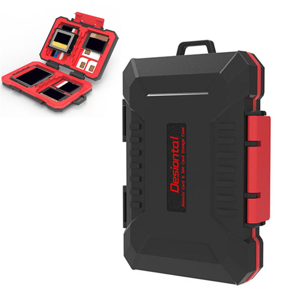 SD/TF/XQD/CF/SIM Card Storage Case Portable ABS+Rubber Waterproof Memory Card Storage Box A