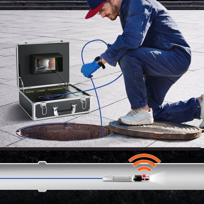 Caméra d'Inspection Canalisation - VEVOR - avec Localisateur 512 Hz - Écran 7'' Câble 40m