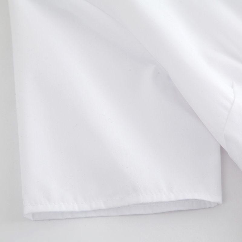 Men's Short Sleeve Shirt - White, Loose Fit, Japanese Style, Casual Plus Size, with Inner Long Sleeve Layer, Trendy Student Uniform.