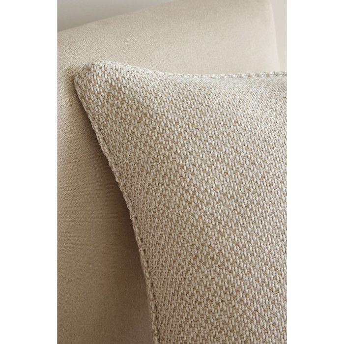 Coussin déhoussable avec passepoil 50 x 50 cm Polyester fils teints jacquard "Atlas" Le fil d'Ariane