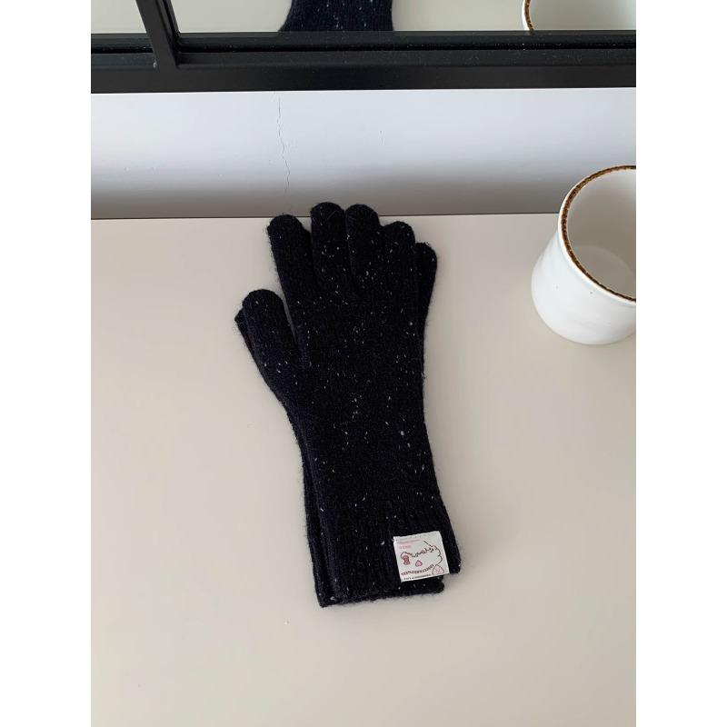 Koreanischer Stil Herbst und Winter Neuer Stil Extra Lange Schleierkraut-Handschuhe Niedliche Wolle Touchscreen Split-Finger Warme Gestrickte Handschuhe für Damen