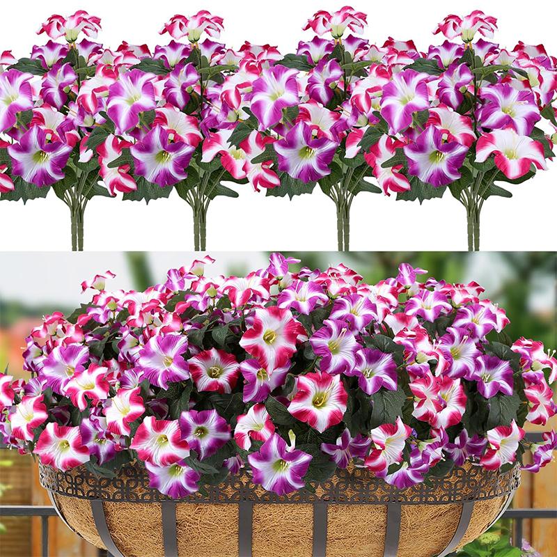 1/2Pcs Morning Glory Artificial Flowers UV-Resistant Silk Fake Flower for Home Room Decor Garden Wedding Decoration Outdoor