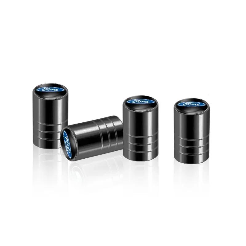 Naklejka na samochód 4 szt. Nakrętki na wentyle opon samochodowych Metalowe Nakrętki na wentyle powietrza kół do Forda Focus 2 3 Fiesta Ranger Mondeo Kuga Musta