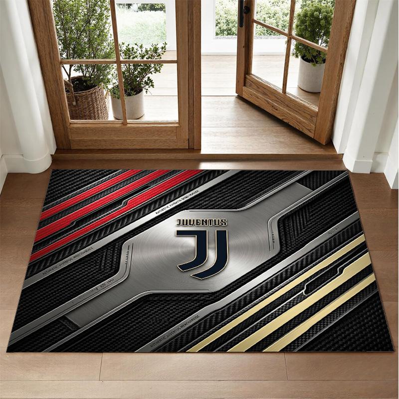 Juventus FC Design Crystal Velvet Rug Soft Decorative Mat for Bedroom Entrance