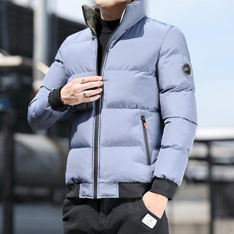 

2025 мужская новая осенне-зимняя хлопковая одежда мужское термохлопковое простое универсальное хлопковое платье на одежде и пальто 5XL синий